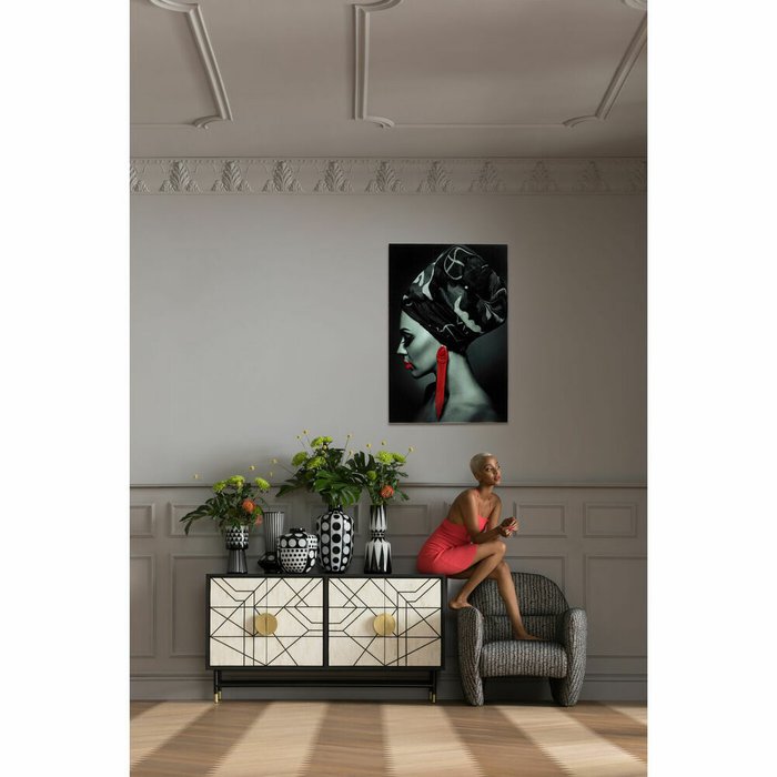 Картина Lady черно-серого цвета - купить Картины по цене 26750.0
