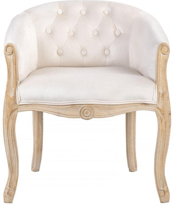 Кресло в обивке из велюра молочного цвета - купить Интерьерные кресла по цене 35680.0