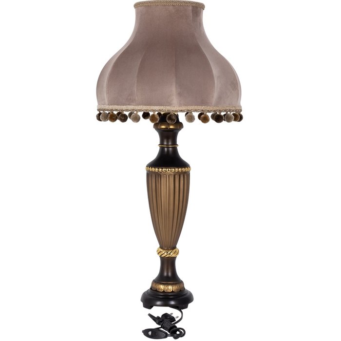 Настольная лампа Ваза Ребристая цвета капучино на бронзовом основании - купить Настольные лампы по цене 24000.0