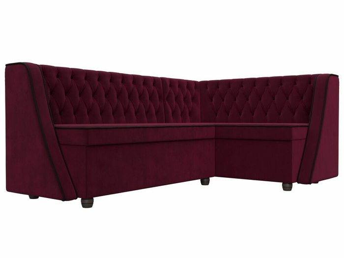 Угловой диван Лофт бордового цвета правый угол - лучшие Угловые диваны в INMYROOM