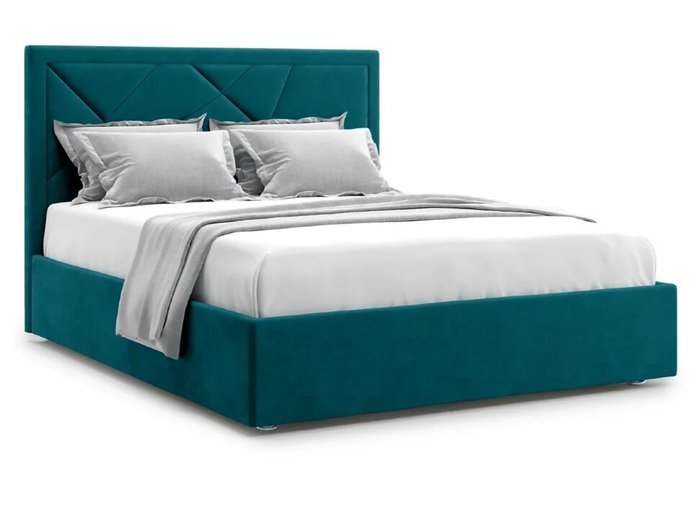 Кровать Premium Milana 3 180х200 сине-зеленого цвета с подъемным механизмом 