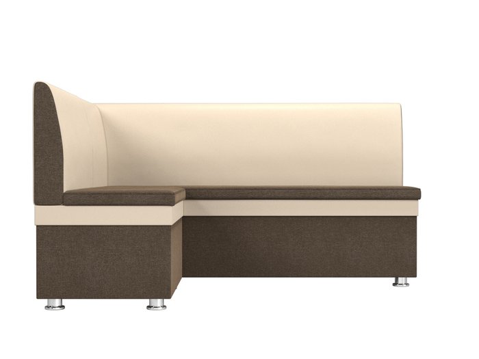 Угловой диван Уют бежево-коричневого цвета (экокожа/ткань) левый угол - купить Угловые диваны по цене 27999.0