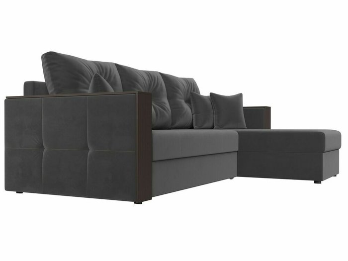 Угловой диван-кровать Валенсия серого цвета правый угол - лучшие Угловые диваны в INMYROOM