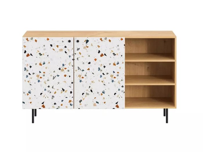 Комод Frida с принтом Marble не металлических ножках 