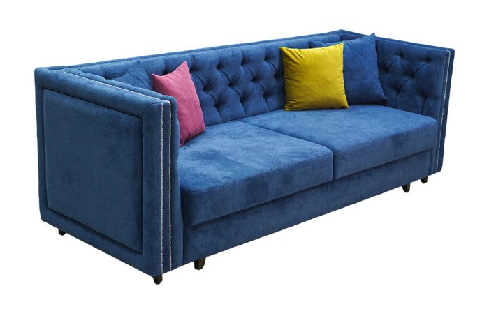 Прямой диван-кровать Капри синего цвета - купить Прямые диваны по цене 97238.0