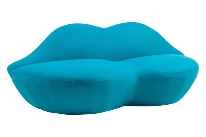 Диван Heller Bocca Lip голубого цвета - купить Прямые диваны по цене 151000.0