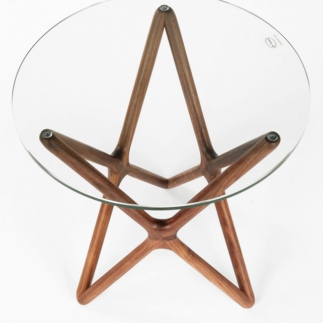 Кофейный столик Triple-X High с круглой стеклянной слошеницей - лучшие Кофейные столики в INMYROOM