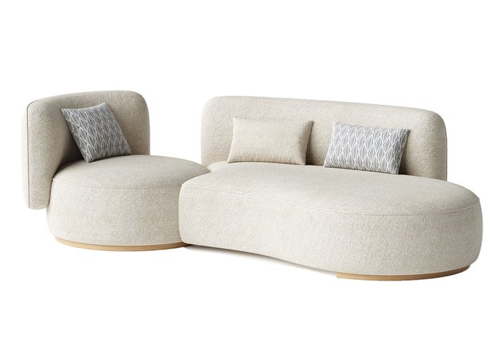 Модульный диван Coco бежевого цвета - лучшие Угловые диваны в INMYROOM