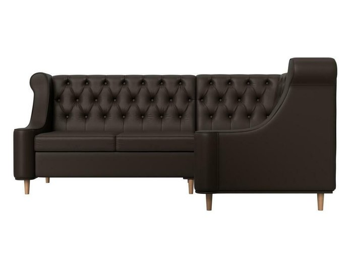 Угловой диван Бронкс коричневого цвета (экокожа) правый угол - купить Угловые диваны по цене 62999.0