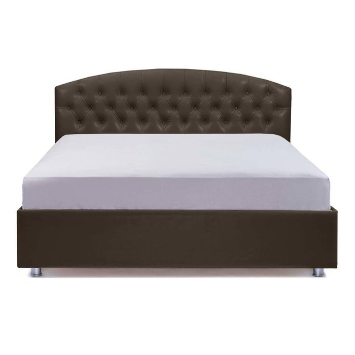 Кровать Пальмира с подъемным механизмом из коричневой экокожи 140х200 - купить Кровати для спальни по цене 26990.0