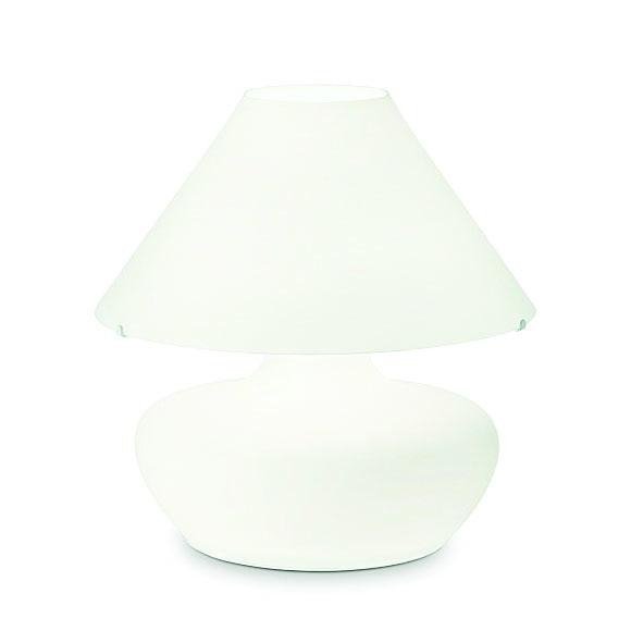 Настольная лампа Ideal Lux Aladino Bianco с плафоном из белого стекла