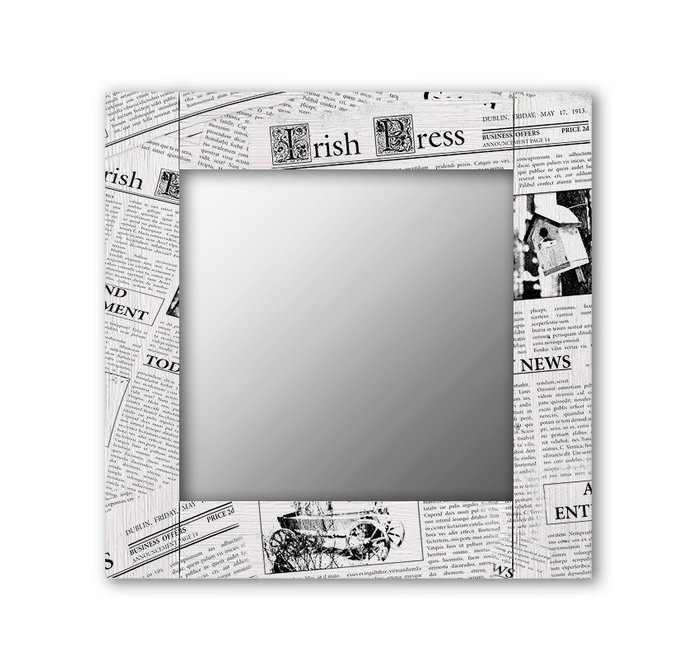 Настенное зеркало Ньюз Вик 50х65 черно-белого цвета - купить Настенные зеркала по цене 13190.0