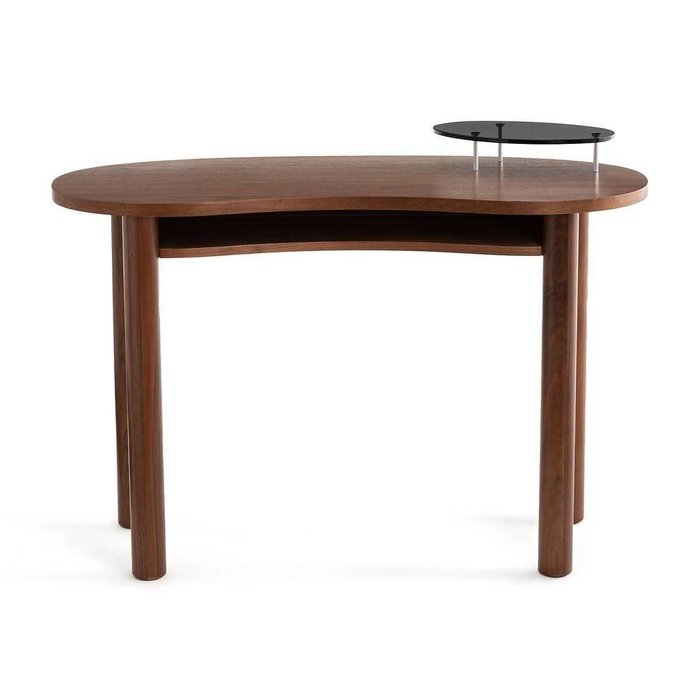 Стол письменный из орехового дерева Jorge коричневого цвета - лучшие Письменные столы в INMYROOM