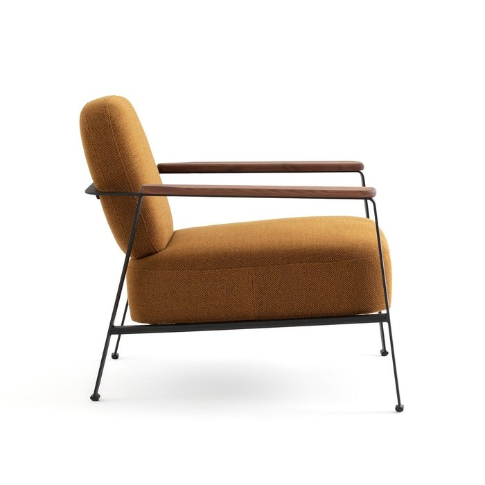Кресло из плетеной ткани меланж Abraxas желтого цвета - лучшие Интерьерные кресла в INMYROOM