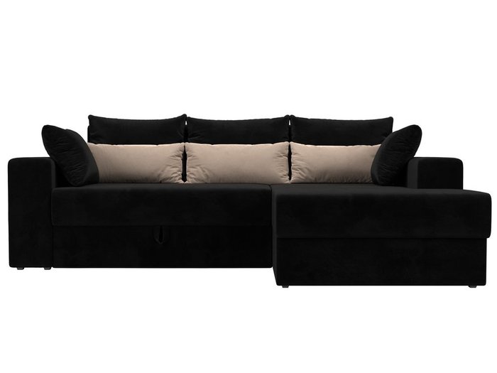 Угловой диван-кровать Мэдисон черно-бежевого цвета - купить Угловые диваны по цене 41990.0