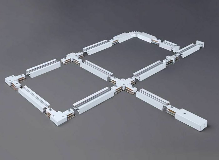 Коннектор X-образный Track Rail WH Surface для однофазного шинопровода белого цвета - купить Соединитель (коннектор) для треков по цене 357.0