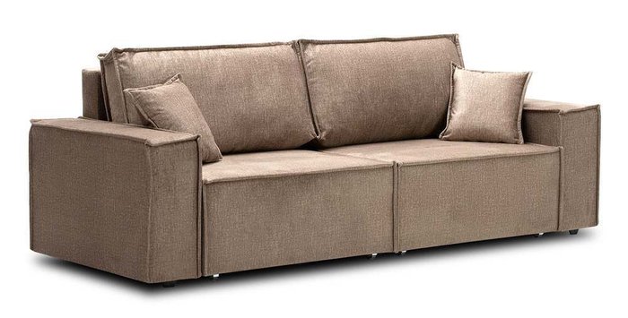 Прямой диван-кровать Фабио коричневого цвета