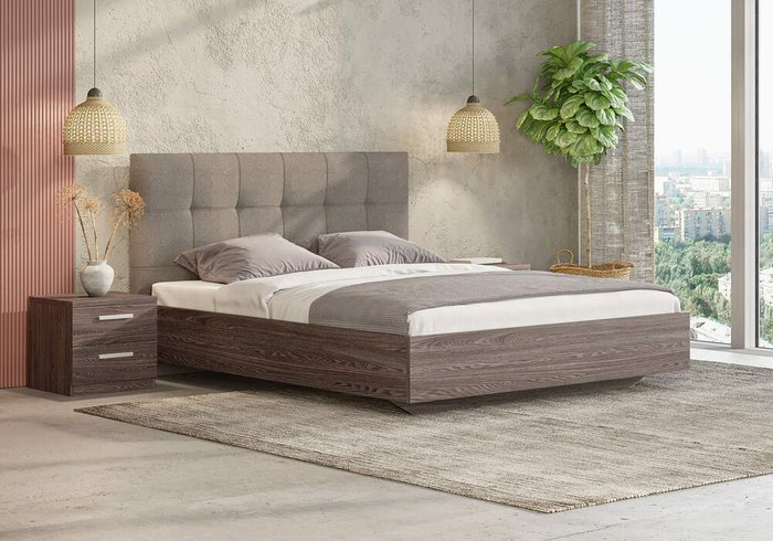 Кровать Vena 180х200 с изголовьем графитового цвета без основания и подъемного механизма - лучшие Кровати для спальни в INMYROOM