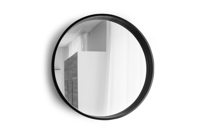 Зеркало настенное Extera диаметр 90 темно-серого цвета