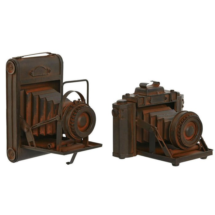 Декоративная фигура Бронзовый Фотокамера Vintage 18 x 13,5 x 14 cm (2 штук)