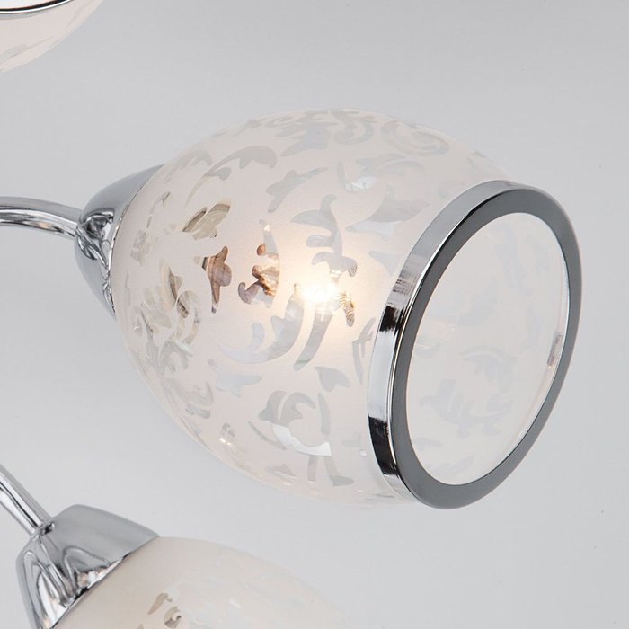 Хромированная люстра с плафонами из стекла 30026/8 хром Gabriella - лучшие Потолочные люстры в INMYROOM