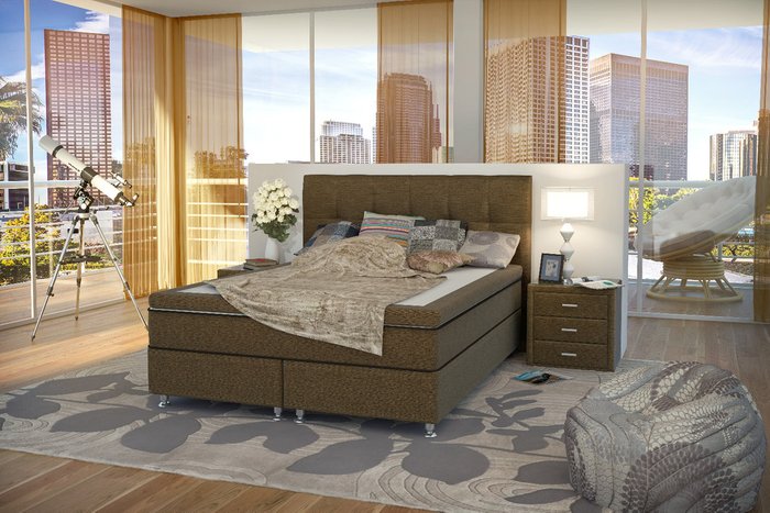 Кровать без подъёмного механизма BoxSpring Romantic - купить Кровати для спальни по цене 72990 Кровать без подъёмного механизма BoxSpring Romantic - купить Кровати для спальни по цене 72990