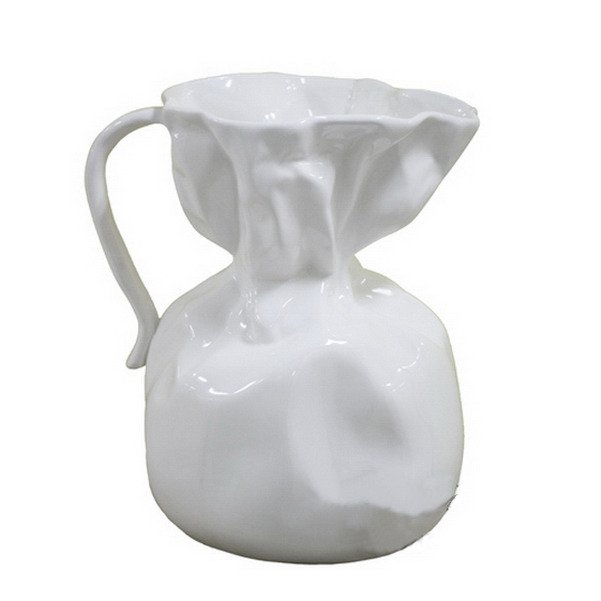 Ваза новороссийск купить. Ваза кувшин 03-004gr. Кувшин керамический белый. Керамическая ваза кувшин. Ваза мятая керамическая.