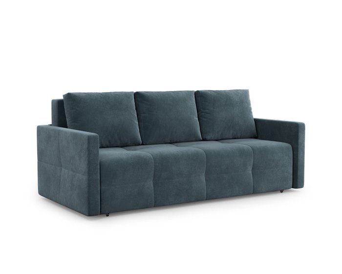 Прямой диван-кровать Марсель 2 серо-синего цвета