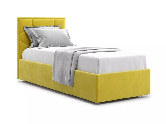 Кровать Premium Milana 4 90х200 желтого цвета с подъемным механизмом