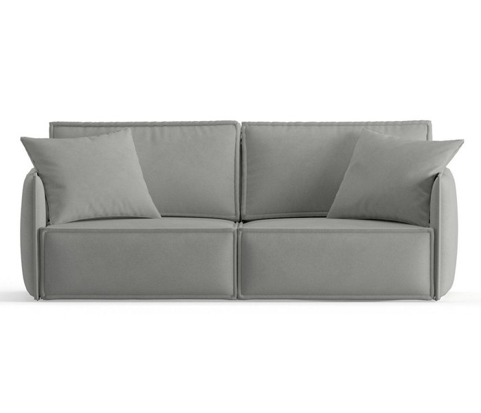 Диван-кровать из велюра Лортон светло-серого цвета - купить Прямые диваны по цене 41590.0