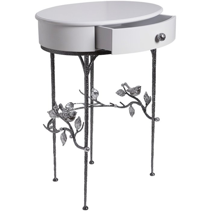 Туалетный столик с зеркалом Терра серебряного цвета - лучшие Туалетные столики в INMYROOM