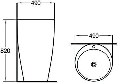 Раковина напольная SantiLine круглая диаметр 49 - купить Раковины для ванной комнаты по цене 39195.0