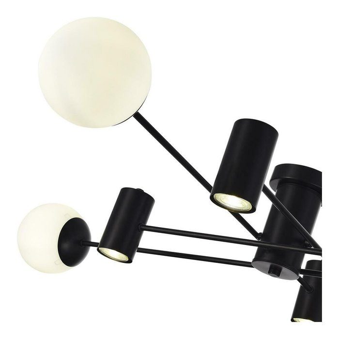 Светильник потолочный Черный/Белый GU10+E27 4+4*5+60W RAITO - лучшие Потолочные люстры в INMYROOM