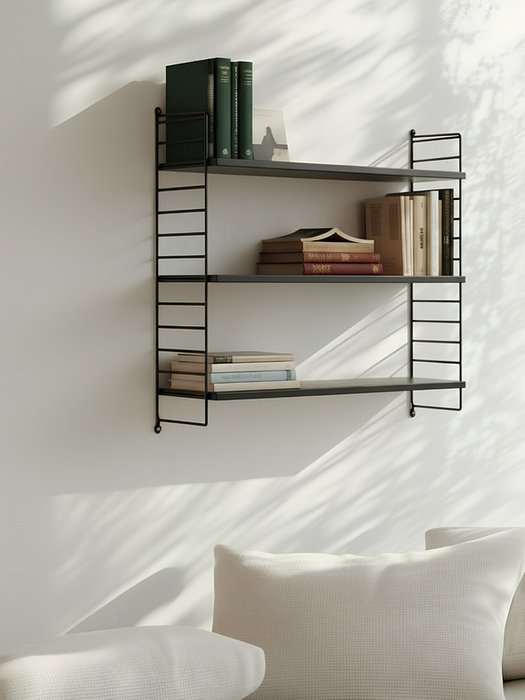 Настенная полка 80х75х30 черного цвета - лучшие Полки в INMYROOM Настенная полка 80х75х30 черного цвета - лучшие Полки в INMYROOM