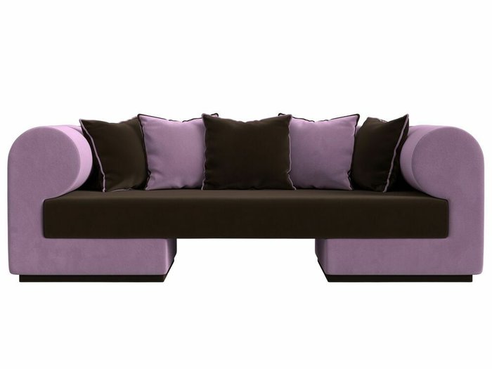 Прямой диван Кипр сиренево-коричневого цвета - купить Прямые диваны по цене 47999.0