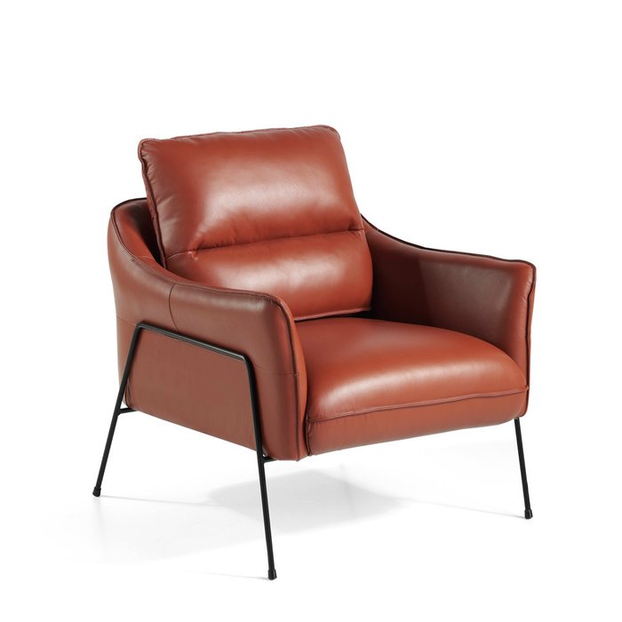 Кресло кожаное  светло-коричневого цвета