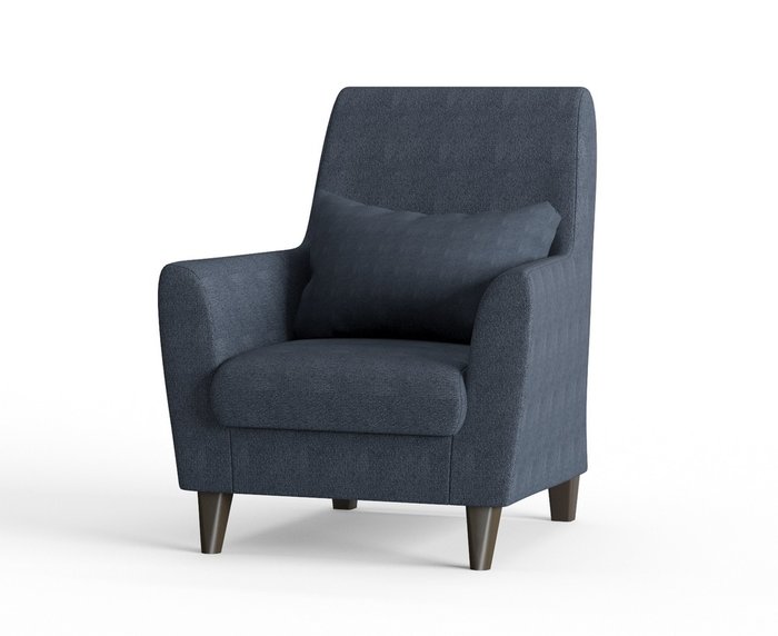 Кресло из велюра Кастилия темно-синего цвета