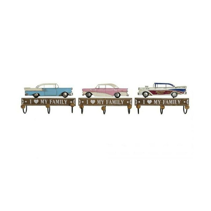 Настенная вешалка 29 x 8 x 17 cm Металл Vintage Деревянный MDF (3 Предметы)