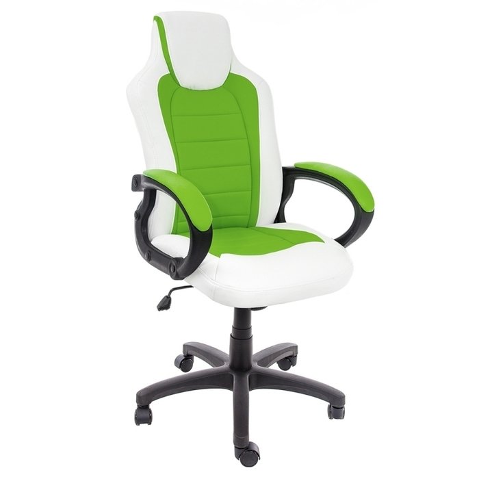 Компьютерное кресло Kadis зелено-белого цвета