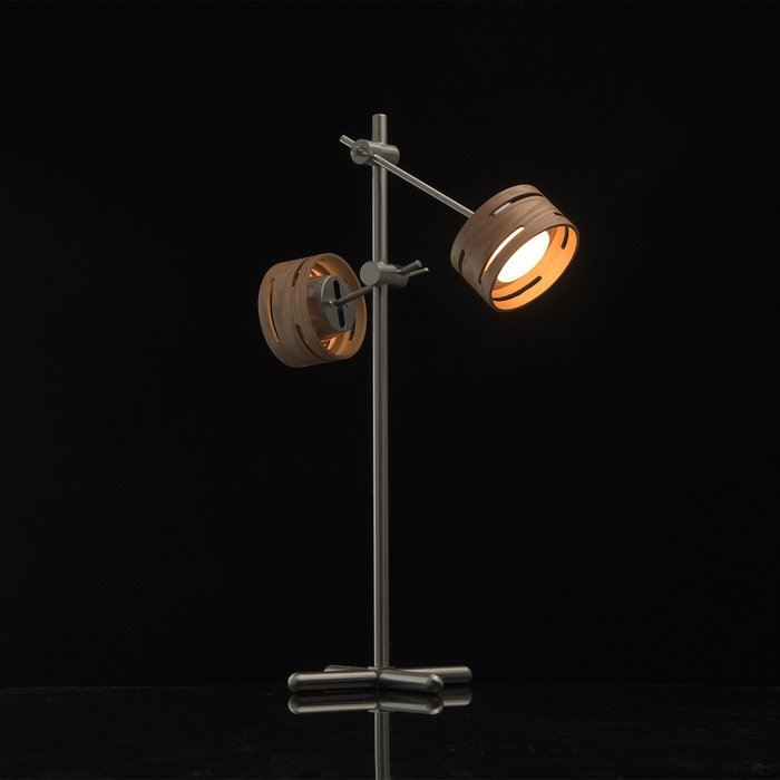 Настольная лампа  Чил-аут с плафонами из светлого дерева - купить Настольные лампы по цене 24860.0