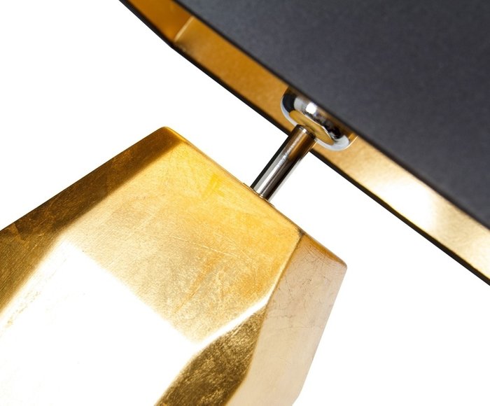 Настольная лампа золотого цвета с черным абажуром - лучшие Настольные лампы в INMYROOM