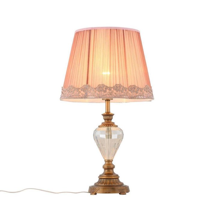 Настольная лампа Assenza с розовым плафоном