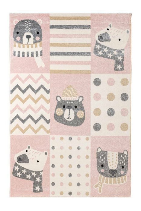 Ковер детский Kids Bears 120х180 розового цвета