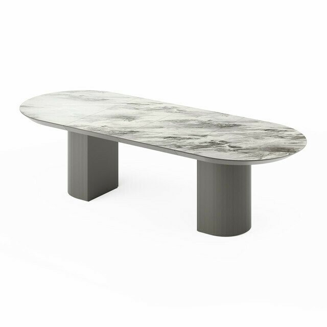 Раздвижной обеденный стол Гиртаб серого цвета - лучшие Обеденные столы в INMYROOM
