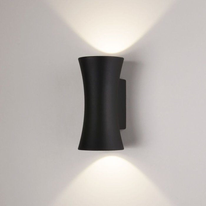 Уличный настенный светодиодный светильник Dual черного цвета - купить Настенные уличные светильники по цене 2600.0