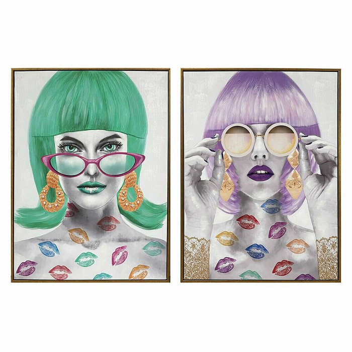 Картина 60 x 3,5 x 80 cm Fashion Girls (2 штук)