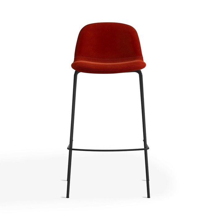 Стул барный из велюра Tibby красного цвета - купить Барные стулья по цене 28369.0