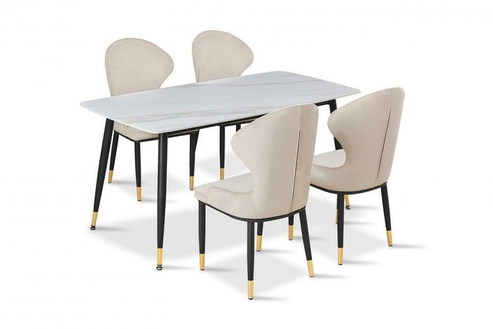 Стол обеденный Рио S со столешницей цвета белый мрамор - лучшие Обеденные столы в INMYROOM