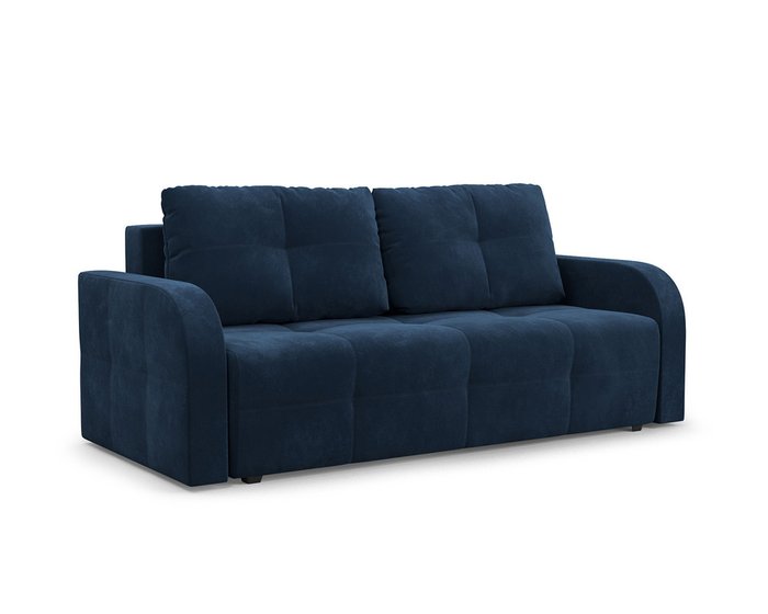 Прямой диван-кровать Марсель 3 темно-синего цвета
