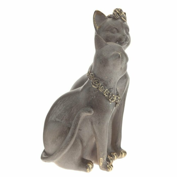 Фигурка декоративная Кошки серо-бежевого цвета - купить Фигуры и статуэтки по цене 2585.0
